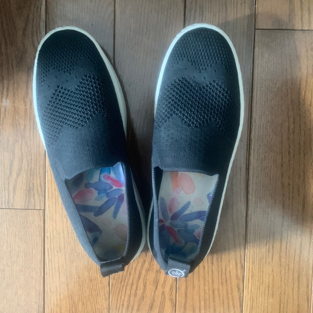 Born Slip-On Black Mesh Sneakers- Size 6.5- Excellent Condition